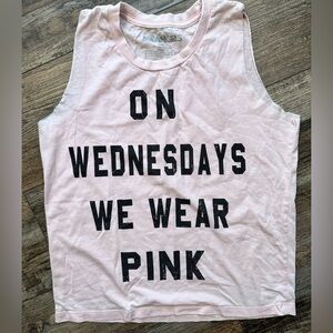 On Wednesday we wear pink woman’s muscle style tshirt size small
